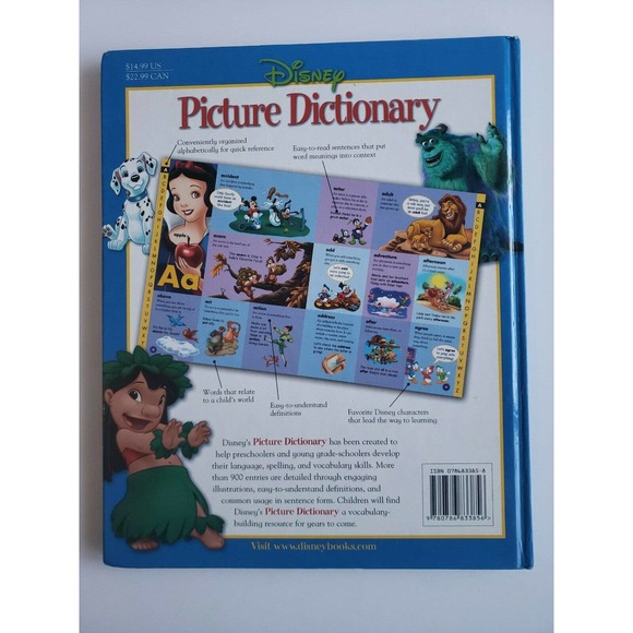 Disney Picture DIctionary Book Hardback - Picture 2 of 2